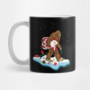 Bigfoot Kidnaps Santa Funny Christmas Mug